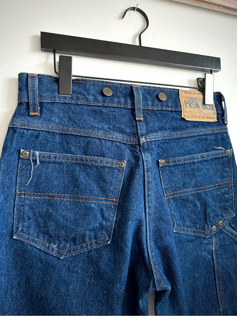 Vintage Y2K Dark Wash Prison Blues Denim Pants